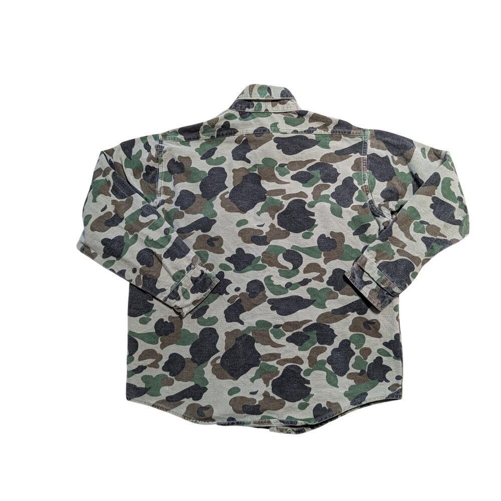 VINTAGE BLACK DUCK Long Sleeve button up, L/XL, Camo heavy Flannel Shirt - Picture 2 of 8